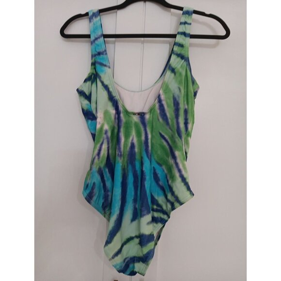 Tommy Hilfiger One Piece Swimsuit Womens 90's‎ Tie Dyed Shelf Bra . Size Small - Picture 2 of 6